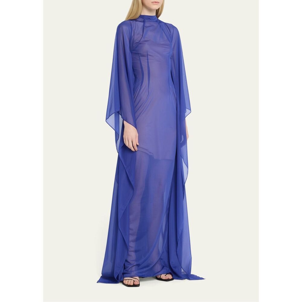 NWT LAQUAN SMITH Mock-neck Gown with Sweeping Dolman Sleeves $2095